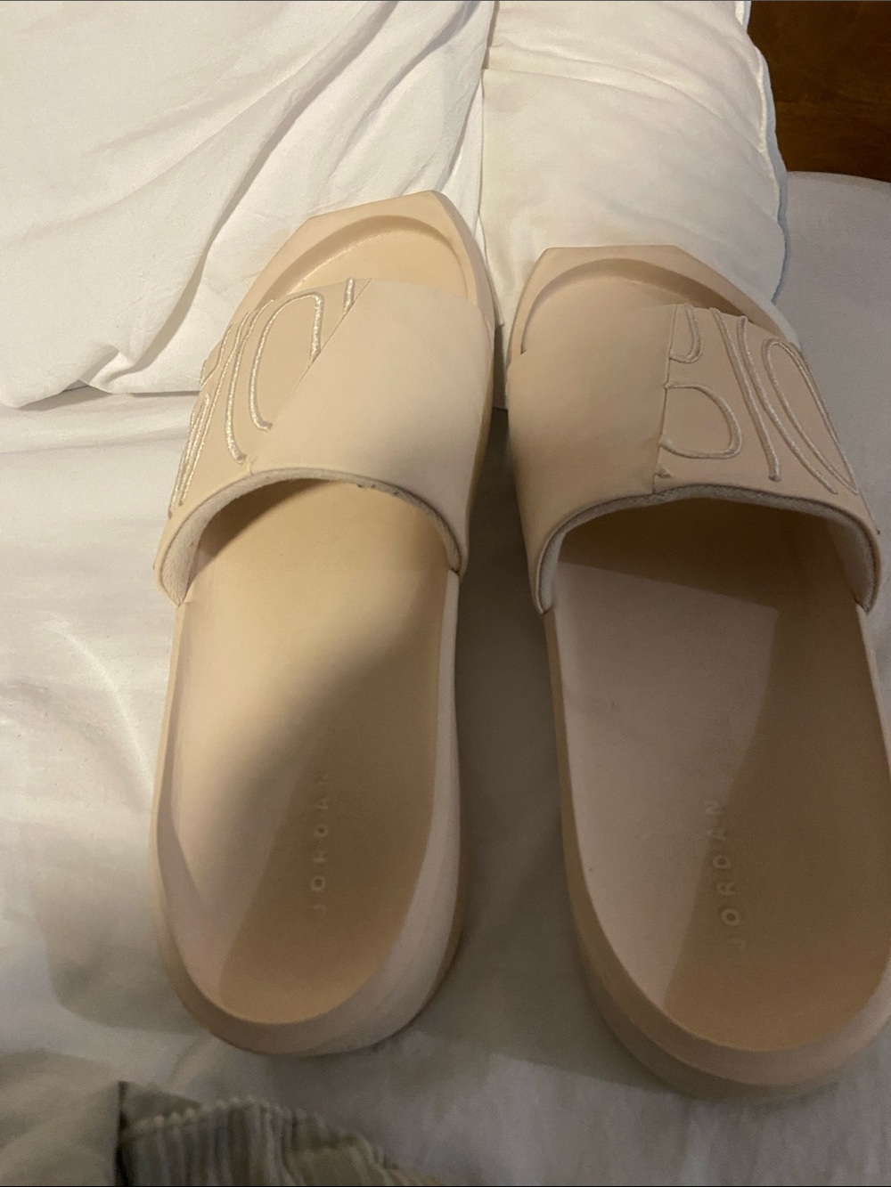 Neutral Beige Slide Sandals - Jordan